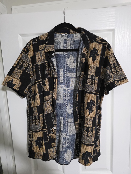 Other - Men's Black & Tan Patterned Short-Sleeve Shirt